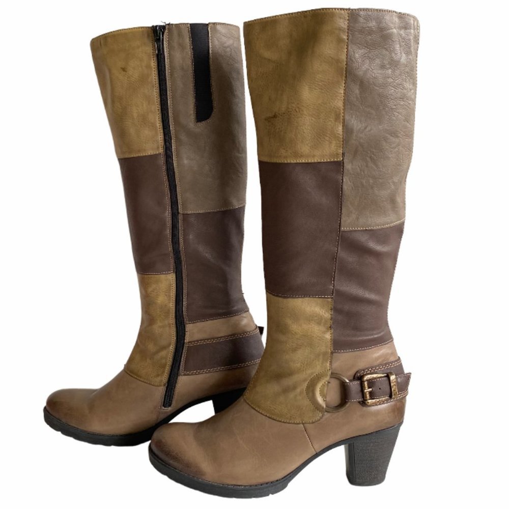 Remonte Leather Rustic Patch Tall Western Boots 9.5/10​